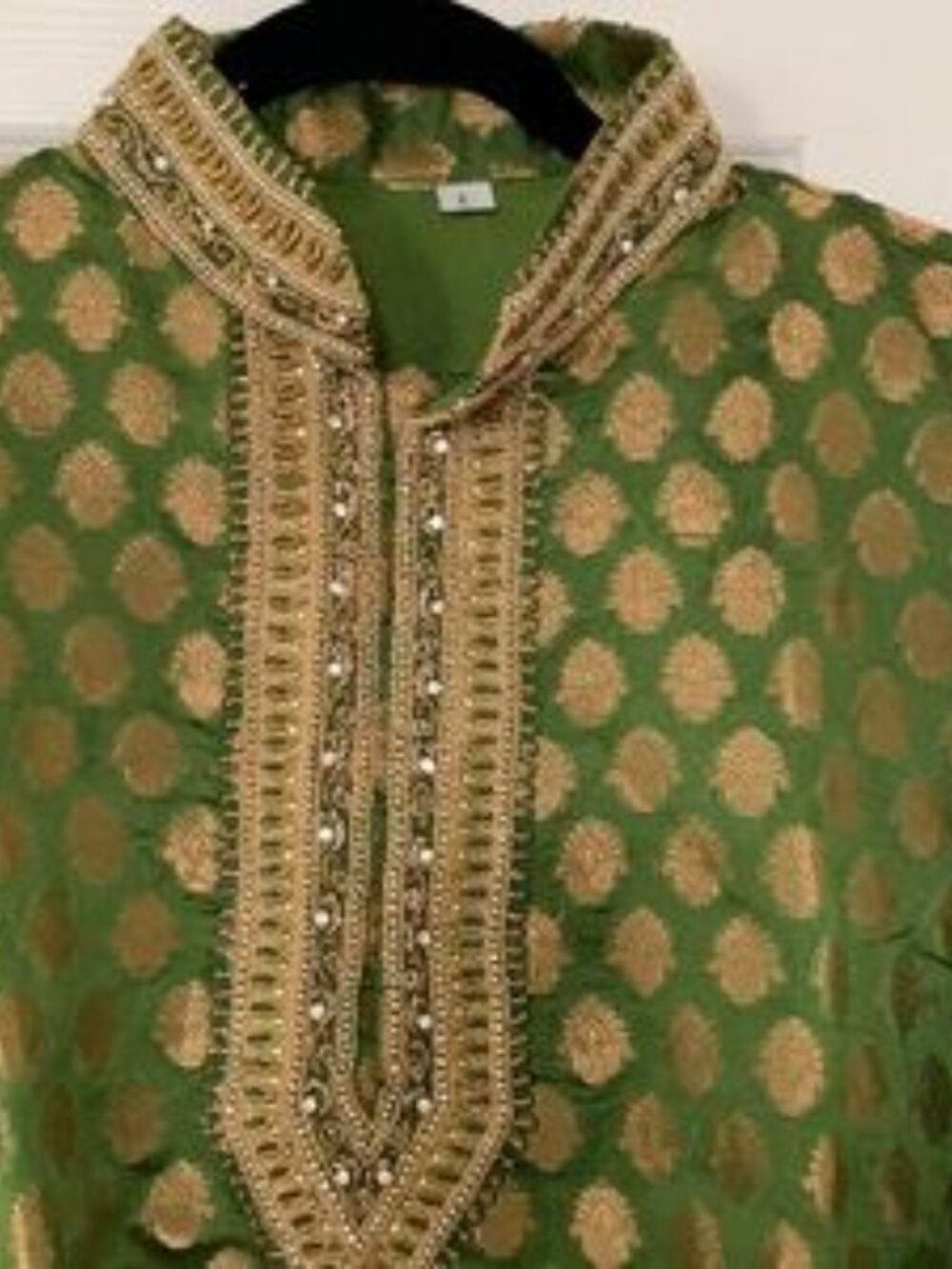 Men’s Grand Designer Sherwani Kurta pyjama Dupatta and shoe size XL - Picture 5 of 16